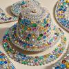 100pcs Gold Claw Sew On Rhinestones Flatback Crystal Glass Gems Crafts Sewing for Needlework Clothes Dress Bag Shoes Accessories(Dark Green-4mm) view 3