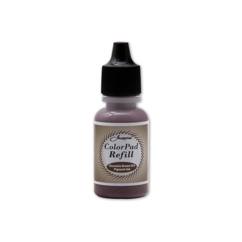 Jacquard ColorPad .5 oz Stamp Pad Pigment Ink Refill - Chocolate Brown - Archival - Archival - Acid Free - Excellent for Blending and Embossing - Made in USA