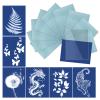 10 Pcs Sun Print Paper Kit Cyanotype Paper, A5 Cyanotype Paper with 1 Sheet Acrylic Panel, High Sensitive Sun/Solar Activated Sun Printing Art Paper Kit for Arts Crafts DIY Project view 1