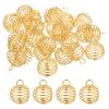 uxcell 25Pcs Spiral Bead Cages Pendants, 14x15mm Stone Holder Necklace Hollow Cage Pendants for Jewelry Making Crafting, Gold Tone view 1