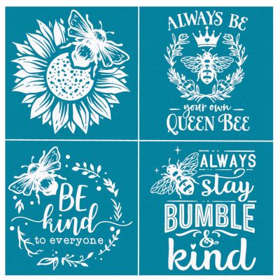 Sunflower Bee Self-Adhesive Silk Screen Printing Stencil Mesh Transfers for DIY Silk Screen Stencils