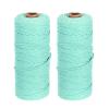 DMiotech 2 Pack 3mm x 100M (109 Yard) Light Blue Natural Cotton Macrame Rope, Wall Hanging Handmade 2 Strands Twisted Macrame Cotton Cord for Plant Hangers, Gift Wrapping Wedding view 1