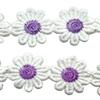 Lmlliang 5Yards 25mm Purple Daisy Flowe Decorating Lace Embroidered Trim Ribbons DIY Handmade Patchwork Ribbon Sewing Supplies Crafts view 2