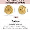 Beebeecraft 1 Box 6Pcs Earring Backs 18K Gold Plated 304 Stainless Steel Flat Round Ear Nuts Replacements Backings (Hole: 0.8mm/0.03inch) view 2