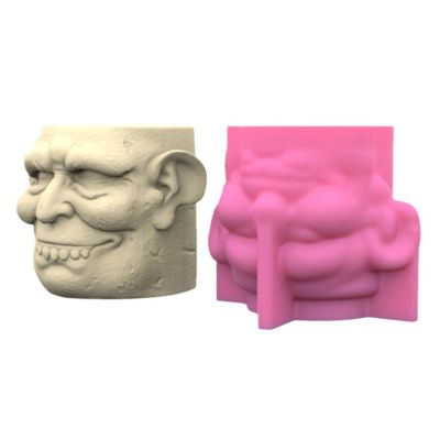 YOUNAFEN 3D DIY Flower Pots Mold Silicone Concrete Mold Strange Face Shape Silicone Vase Mold for Crafting Concrete Flowerpot