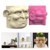 YOUNAFEN 3D DIY Flower Pots Mold Silicone Concrete Mold Strange Face Shape Silicone Vase Mold for Crafting Concrete Flowerpot view 2