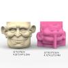 YOUNAFEN 3D DIY Flower Pots Mold Silicone Concrete Mold Strange Face Shape Silicone Vase Mold for Crafting Concrete Flowerpot view 3