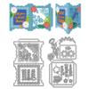 WADORN 2Pcs Lantern Box Card Cutting Dies Stencils, Flower Greeting Card with Words Cut Die Stencils for DIY Scrapbooking Photo Album Decor Embossing Template view 1