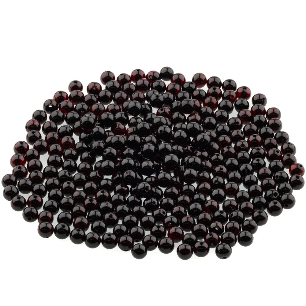 Amber Round Beads Polished 100% Natural Baltic Stone 5mm Loose with Drilled Holes for Crafting Beading and Jewelry Making - Amber Culture