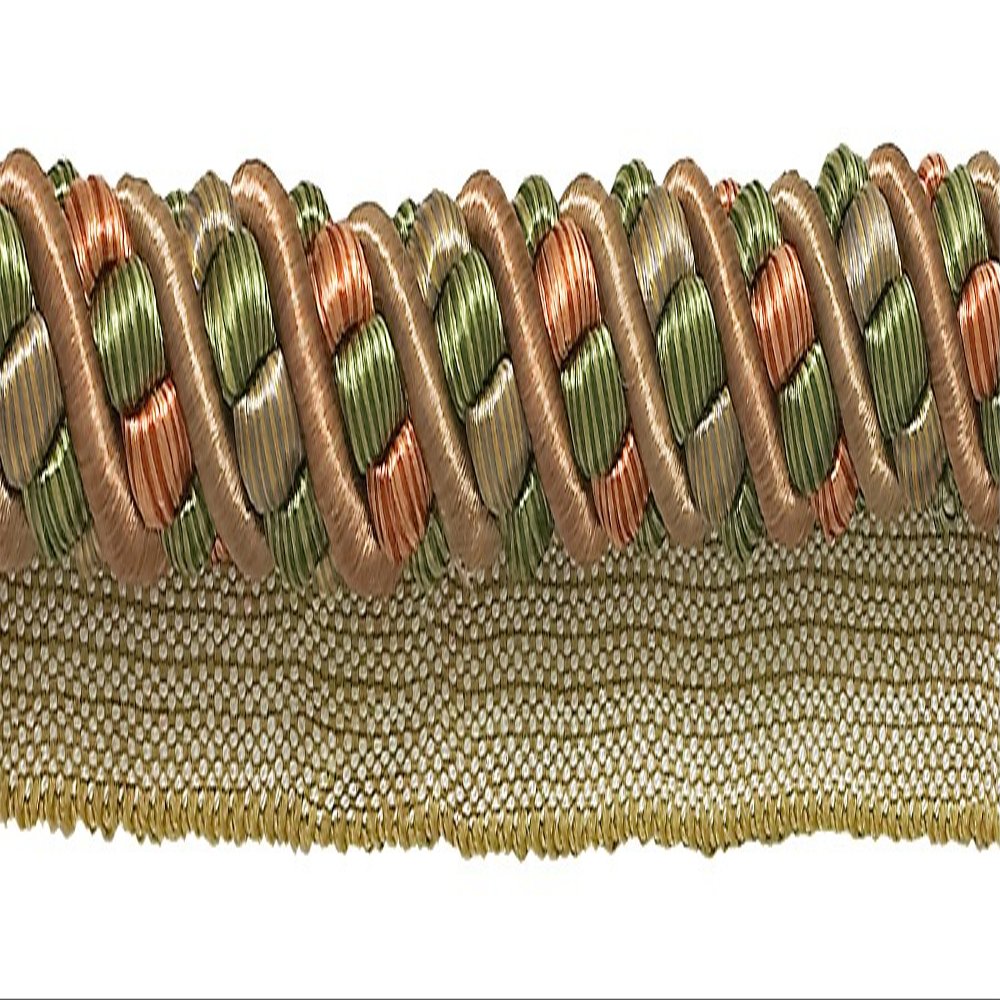 DCOPRO 7/16" (1cm) Large Shiny Decorative Decorative Twisted Rope Cord with Lip | Cord Trim # 0716BL, Olive Beige Brown #5615 (Light Brown, Dark Beige, Olive Green) Sold by The Yard (36"/3 ft/0.9m)