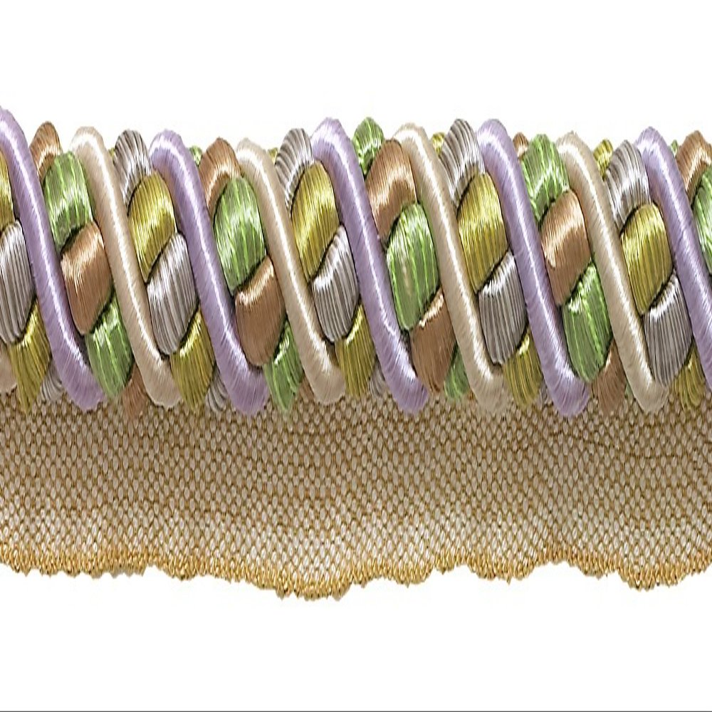 DCOPRO 7/16" (1cm) Large Shiny Decorative Decorative Twisted Rope Cord with Lip Cord Trim 0716BL,Sage Lilac Purple #8426 (Lavender Purple,Periwinkle Blue,Sage Green) Sold by The Yard (36"/3 ft/0.9m)