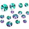 JINJIAO Sew On Rhinestone,Round Shape Flatback Sew On Crystal Mixed Size Sewing Gems with Holes for Clothes Shoes Costume Garment DIY CraftsGreen view 1