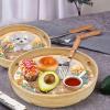 DIY Diamond Serving Tray Round Handmade Diamond Art Painting Wooden Breakfast Tray with Handles Dinner Plate for Coffee Living Room Home Organizer Diameter 21.5cm-White Puppy-Small view 2