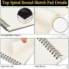 Humyoun 36 Pcs Top Spiral Bound Sketch Pad with Drawing Pencils Set, 5.5 x 8.5 Inch Sketchbook, 68lb(100gsm) Thick Paper, Charcoal & Graphite Pencils (12B-4H) for Shading, Artists & Beginners view 3