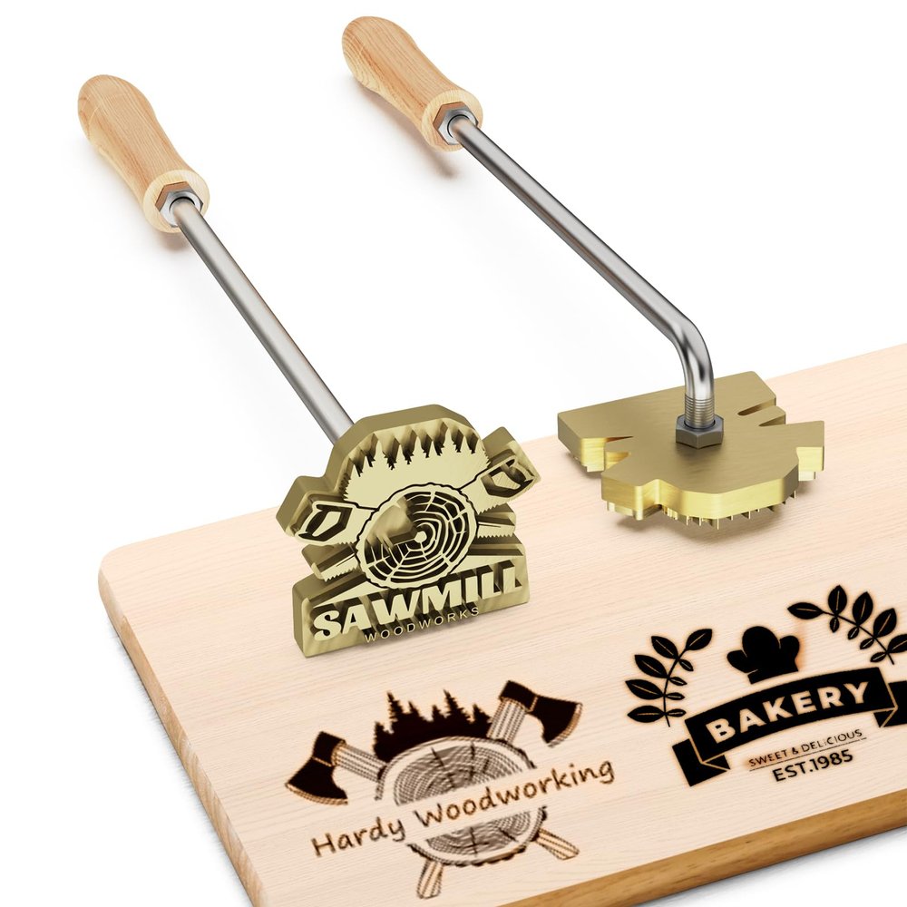 Custom Branding Iron for Wood, Personalized Logo Metal Branding Iron for Wood, Wood Burning Stamp for Leather Meat, Handcrafted Design, Durable, Flame Heated
