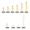 uxcell 120Pcs Slide on End Clasps, 10/13/16/20/25/30mm Tube Ball Bead Slider Crimp Ends for Multi-Strand DIY Craft Making, Gold Tone view 3