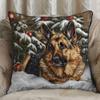 Kitquiver Latch Hook Pillow Kit German Shepherd Animal DIY Hook Crochet Yarn Needle Craft Easy Handmade Cushion for Home Sofa Decoration 43x43cm, 1TZ4080AU view 1