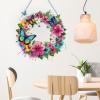2Pcs DIY Hanging Diamond Garland Pendant Special Shaped Crystal Diamond Art Painting Ornament Single Sided Diamond Wreath for Window Home Garden Wall Door Decor-Flower02 view 2