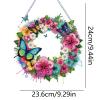 2Pcs DIY Hanging Diamond Garland Pendant Special Shaped Crystal Diamond Art Painting Ornament Single Sided Diamond Wreath for Window Home Garden Wall Door Decor-Flower02 view 3