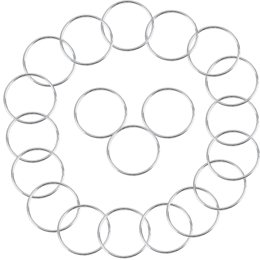 20Pcs Macrame Hoops Ring, BetterJonny 2 Inch Metal Craft Rings Hoops Silver Dream Catcher Rings Wreath Hoop Rings for Home Decorations DIY Crafts and Wall Hanging Crafts