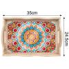 NineTribe Basics 15Pcs DIY Diamond Serving Tray Rectangular Upgrade Increase Breakfast Tray with Handles Handmade Diamond Art Painting Wooden Tray Dinner Plate for Coffee Living Room Home Organizer view 3