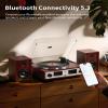 ANGELS HORN Bluetooth Turntable with Speakers, Vinyl Record Player System with AT-3600L, Built-in Phono Preamp, Belt Drive 2-Speed, Adjustable Counterweight, Pitch Control Hi-Fi Record Player System view 2
