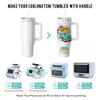 PYD Life 2 Pack 40 OZ Sublimation Tumblers with Handle White Blanks Stainless Steel Cups Mugs with Lid and Plastic Straw for Sublimation Oven Tumbler Heat Press Printing view 4