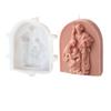 Xidmold Arch Shape Candle Mold, Nativity Scene Silicone Mold for Fondant, Chocolate, Soy Wax Candle, Sculpture, Gypsum, Epoxy Resin Casting, Religious Decor (C) view 1