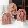 Xidmold Arch Shape Candle Mold, Nativity Scene Silicone Mold for Fondant, Chocolate, Soy Wax Candle, Sculpture, Gypsum, Epoxy Resin Casting, Religious Decor (C) view 4