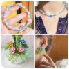 1080Pcs 4mm Glass Seed Beads Blue Crystal Pony Beads Rondelle Cat Eye Bead Japanese Seed Beads Beading Waist Beads Kit for Hair Waist Crafts Earring Necklace Jewelry Making view 4