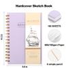 2 Pack Sketch Book Small Sketchbook for Drawing 100 Sheets Hardcover Spiral Sketch Pad for Kids 5.5" x 8.5" Art Sketchbook Drawing Blank Paper Book for Beginner Artist with Pencil view 2