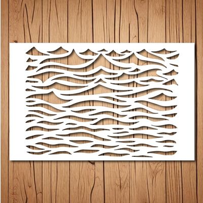 Wave Stencil | Reusable Ocean Wave Waves Stencils for Painting on Wood, Glass, Wall, Rock, Fabric, Walls, Canvas, Glassware | Ocean Waves Stencil Template (8.5"x 11")