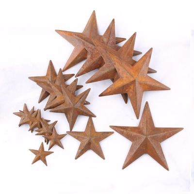 Factory Direct Craft Pack of 20 Assortment of Rusty Metal Dimensional Barn Stars - Mini Stars for Crafts and Decorations (Size- 1-1/8 Inches to 3-1/2 Inches Wide)