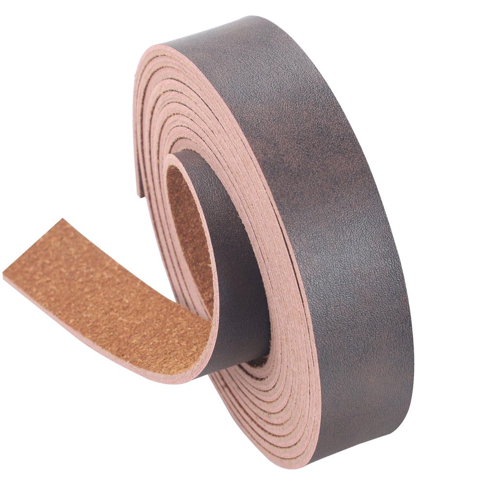 Picheng Leather Strap Dark Brown 1 Inch Wide 100 Inches Long, 2.6mm Thick Soft Leather Straps for Crafts, Belt Strips, Hobby Workshop