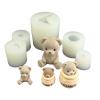 NineTribe Basics Bear Candle Molds,Bear Shaped Candle Molds Bear Resin Molds for DIY Candle Soap Chocolate Cake Fondant Decorations Muffins Mousses, White view 1