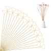 Floral Pick Card Holder 20Pcs Picture Holders for Centerpieces,Gold Place Card Holder Stick Clip for Flower Arrangement Metal Wire Photo Holder,Heart Shape Floral Picks for Wedding Birthday Party view 1