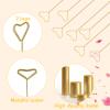 Floral Pick Card Holder 20Pcs Picture Holders for Centerpieces,Gold Place Card Holder Stick Clip for Flower Arrangement Metal Wire Photo Holder,Heart Shape Floral Picks for Wedding Birthday Party view 3