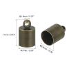 uxcell 50Pcs Leather Cord End Caps, 7mm OD Column Barrel Terminators for DIY Making Leather Bracelets Tassels, Bronze Tone view 2