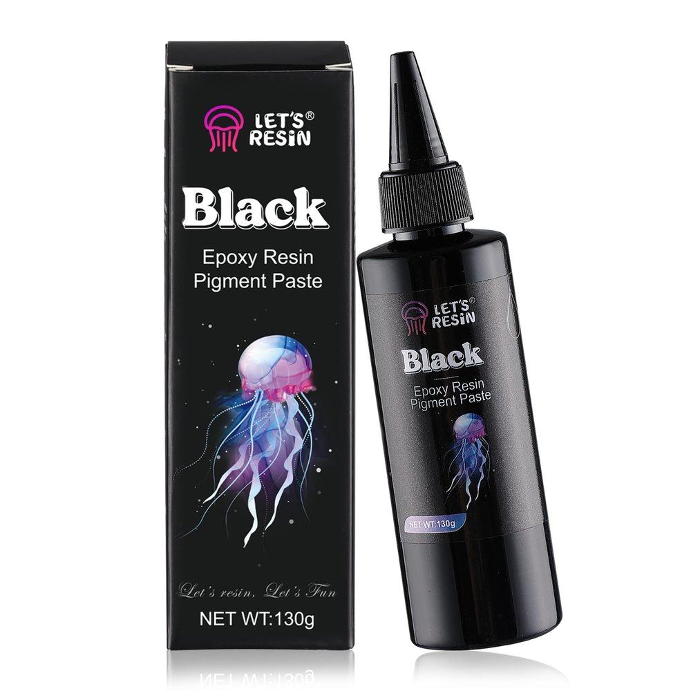 LET'S RESIN High Concentrated Black Epoxy Resin Pigment Paste, 100ml, Opaque Resin Dye for Art, River Table, Jewelry Making, Coasters