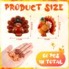 Cinnvoice 60 Pcs Turkey Charms Thanksgiving Turkey Craft Kit Resin Turkey for Thanksgiving Resin Flatback Craft Embellishment Hairpin Decoration Accessories for Thanksgiving DIY Craft Making view 2
