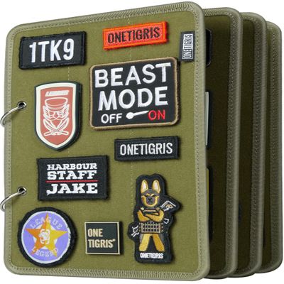 OneTigris Patch Board, Flip-Page Patch Book Tactical Patches Booklet Organizer Mini Display Panel Holder with Metal Removable Ring Binders, 11" x 8"
