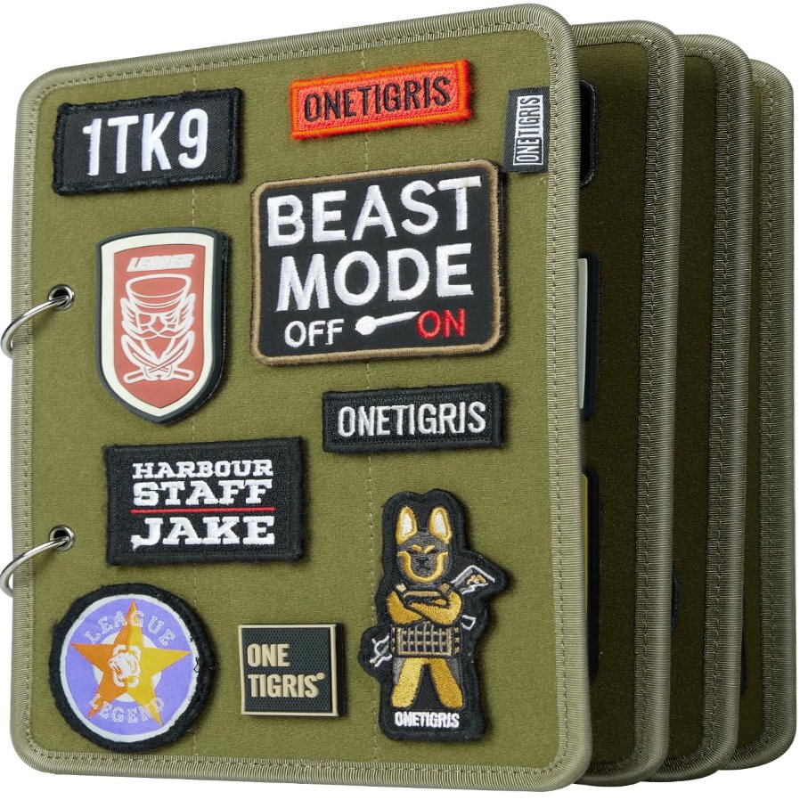 OneTigris Patch Board, Flip-Page Patch Book Tactical Patches Booklet Organizer Mini Display Panel Holder with Metal Removable Ring Binders, 11" x 8"