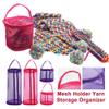 Yarn Bag, Knitting Bag for Small Projects, Crochet Bag Organizer for Travelling, Portable Mesh Knitting Bag Round Yarn Balls Organizer, Crochet Thread Sewing Accessories Yarn Storage (purple) view 2