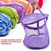 Yarn Bag, Knitting Bag for Small Projects, Crochet Bag Organizer for Travelling, Portable Mesh Knitting Bag Round Yarn Balls Organizer, Crochet Thread Sewing Accessories Yarn Storage (purple) view 4