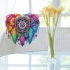 DIY Dotted Diamond Pendant, PVC Diamond Art Painting Creative Design Round Pendant Window Pendants Home Garden Wall Decor (Double-Sided Pattern, Single-Sided Dotted Diamond)-#34-Heart view 3