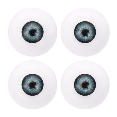 PATIKIL 30mm Doll Eyes,2 Pair Realistic Acrylic Eyes Plastic Half Eyeballs for Dolls Masks Halloween Props Art Craft, Blue Gray
