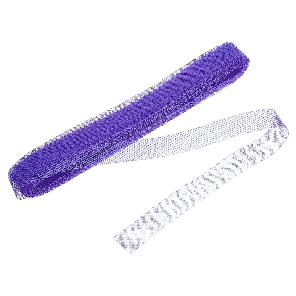 uxcell 25 Yards 1 Inch Wide Polyester Horsehair Braid, 1 Roll Stiff Horsehair Braid for Polyester Boning Sewing Wedding Dance Dress Skirt Hat Trimming Accessories, Violet