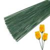 PATIKIL 10 Inch Floral Stem Wire, 200 Pcs Plastic Floral Wire Artificial Flower Rod for Flower Arrangements DIY Crafts Stem Wrapping, Green view 1