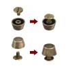 HARFINGTON 8 Set Rivets Stud Handbag Purse Feet 1/2" Flat Head Studs Screw Back Spikes Alloy Rivets Buckle Leathercraft for Leather Bag Totes Clothing DIY, Bronze view 4