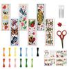 FREEBLOSS 6 Set Insect Cross Stitch Bookmark Stamped Cross Stitch Kit with Garden Insect Patterns Embroidery Kit with Instruction DIY Bookmark Kit for Gift Adults 8.67''x3'' view 1